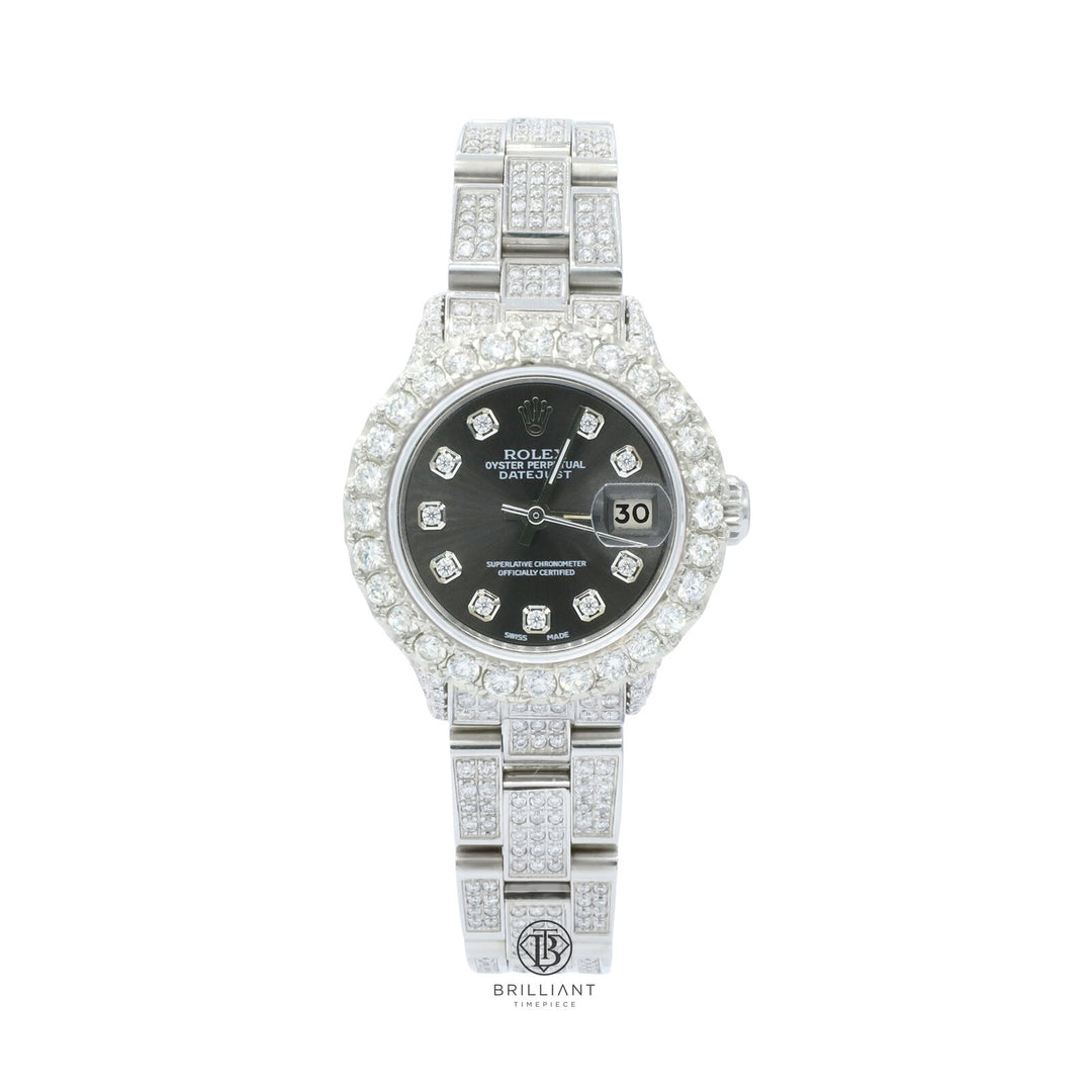 Rolex Datejust Oyster 26mm Stainless Steel Charcoal Diamond Dial 8ct