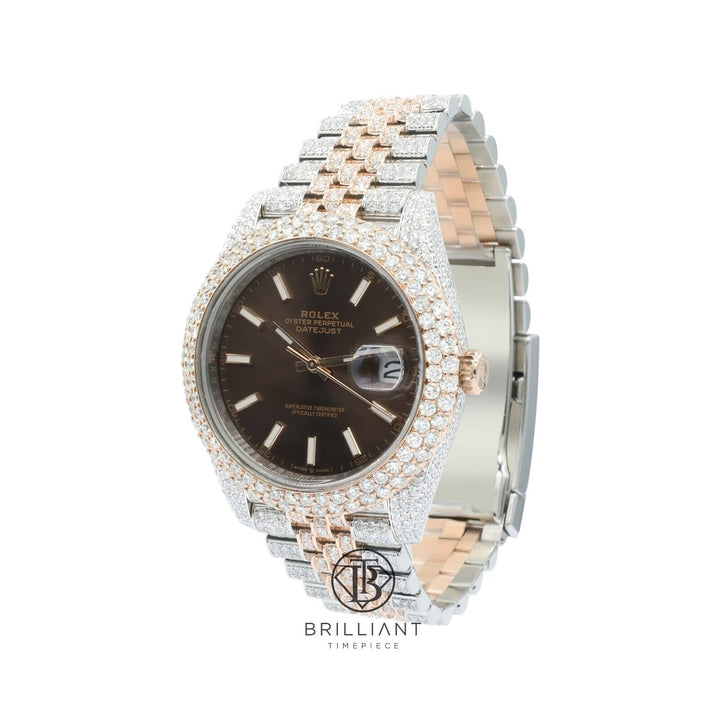 Mens Rolex Datejust II 126331 Two Tone 18K/ Steel 41MM Full Diamond Watch 25.5Ct