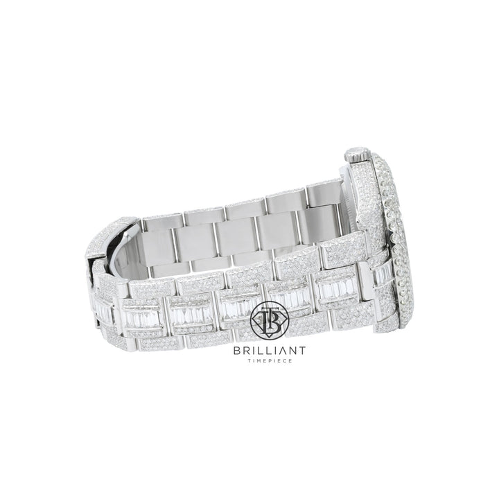 Mens Rolex Datejust II Stainless Steel 41MM Full Diamond Watch Baguette 25.5Ct