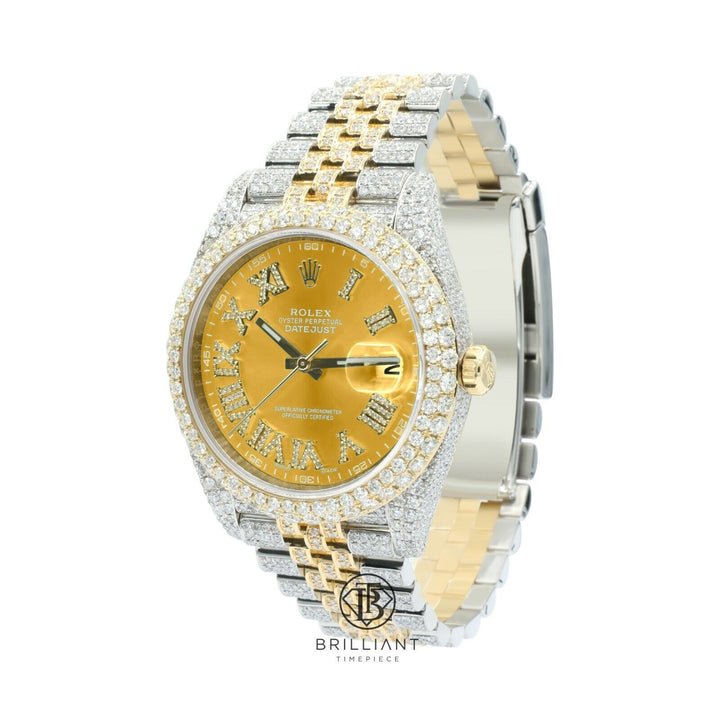 Mens Rolex Datejust II 126303 Two Tone 18K/ Steel 41MM Full Diamond Watch 25.5Ct
