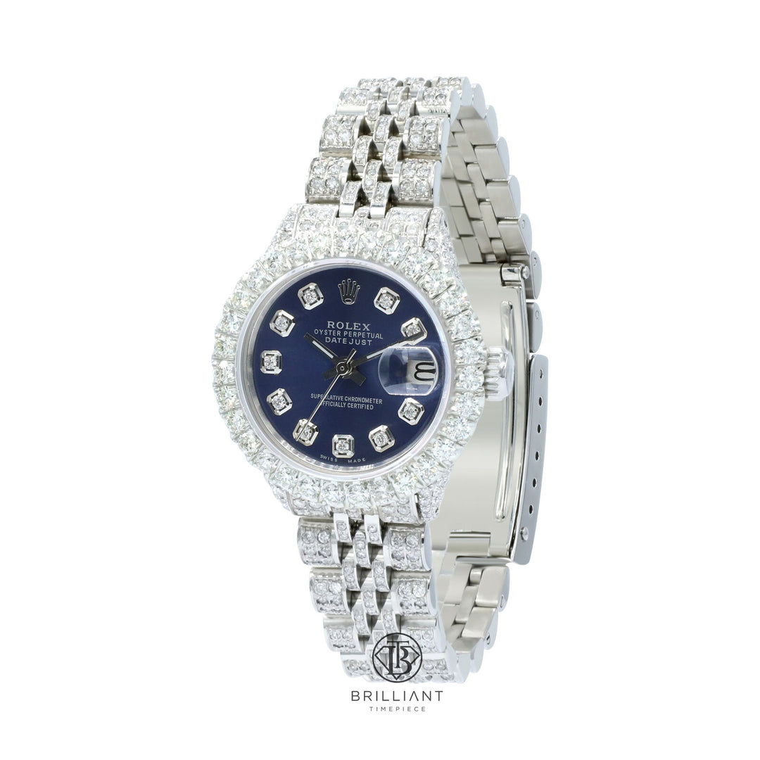 Rolex Datejust 26mm Stainless Steel Blue Diamond Dial 8ct