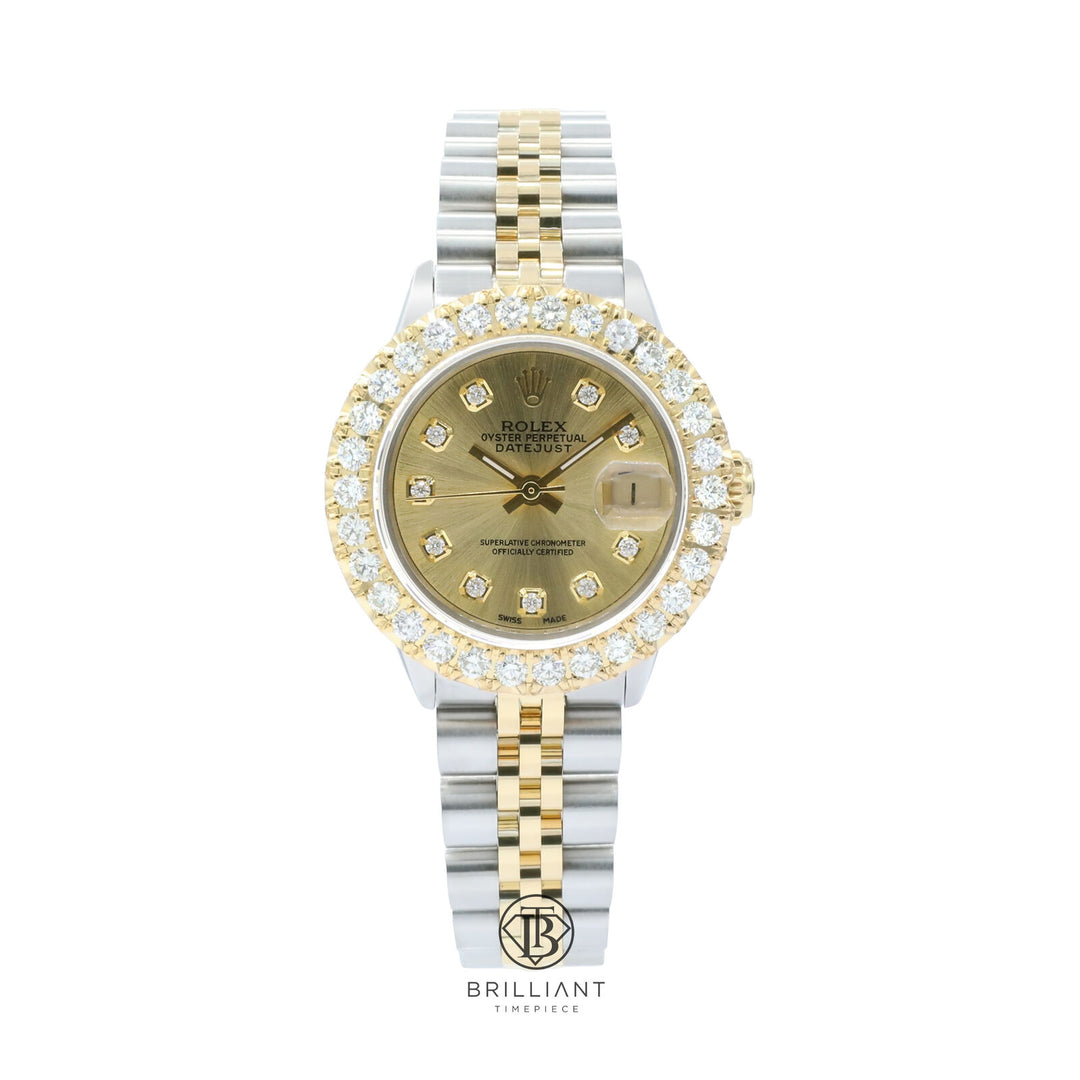 Rolex Datejust 26mm Two Tone Gold/Steel Champagne Diamond Dial 1.50ct