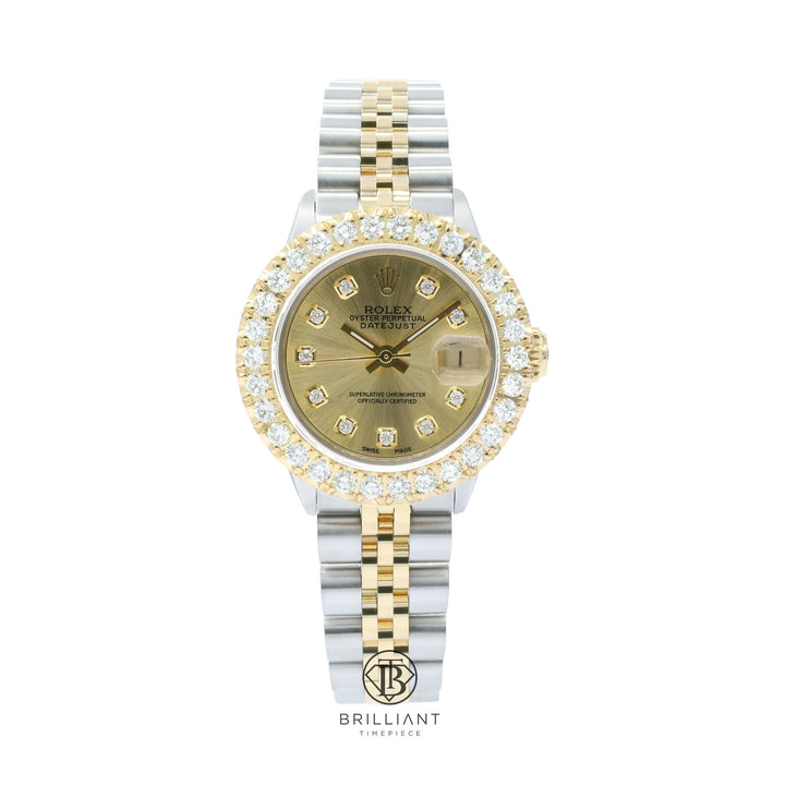 Rolex Datejust 26mm Two Tone Gold/Steel Champagne Diamond Dial 1.50ct