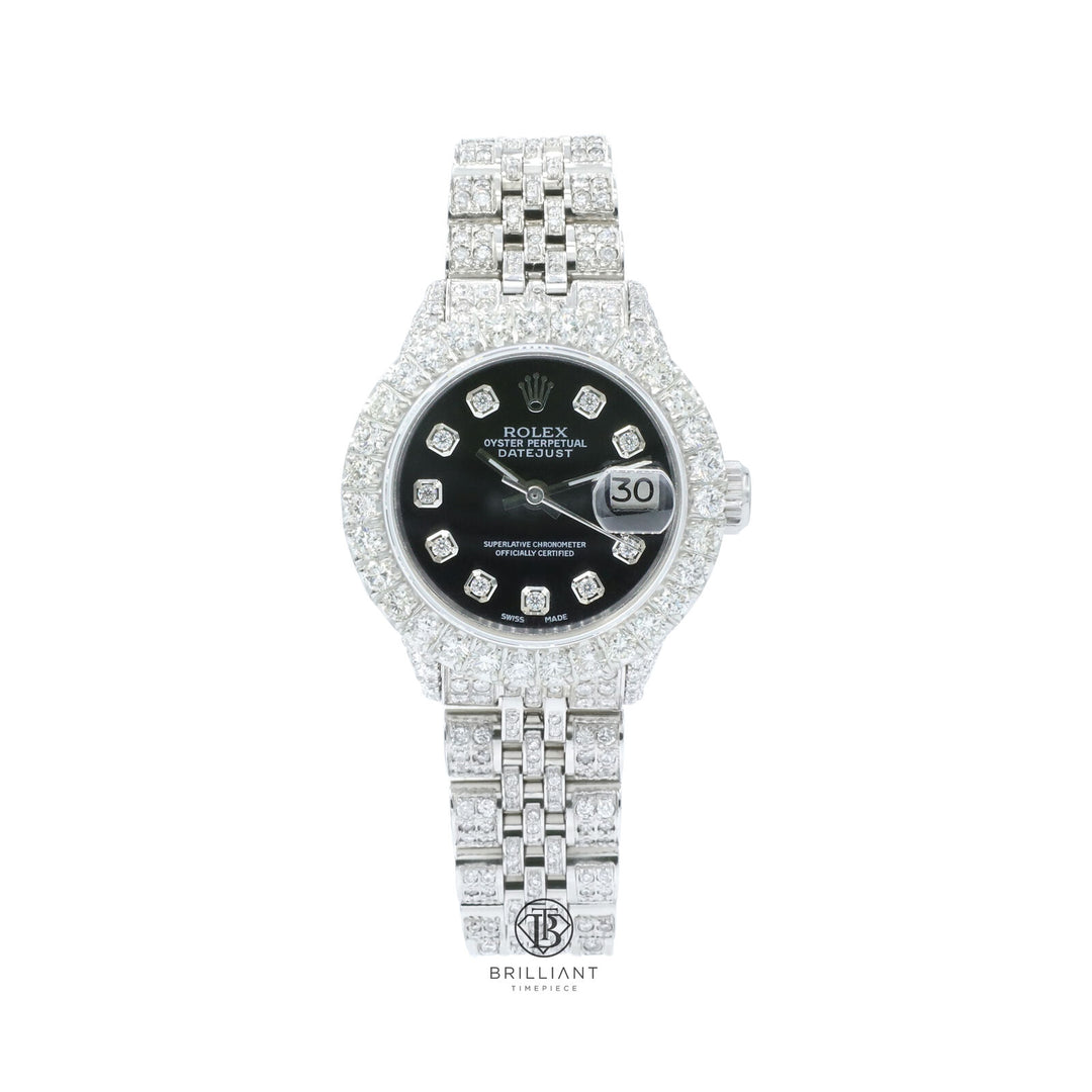 Rolex Datejust 26mm Stainless Steel Black Diamond Dial 8ct