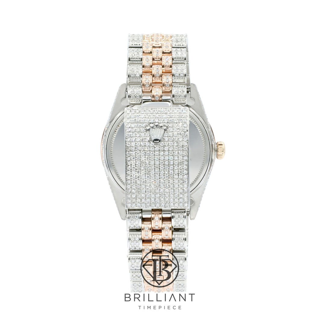 Rolex Datejust 36mm Two Tone Rose Gold/Steel Royal Blue Diamond Dial 13.00ct