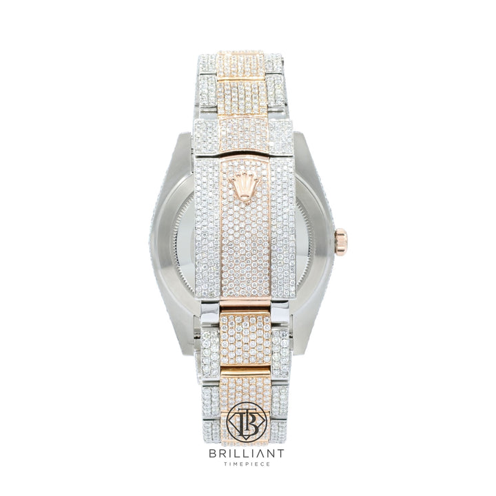 Mens Rolex Datejust II 126333 Two Tone 18K/ Steel 41MM Full Diamond Watch 25.5Ct