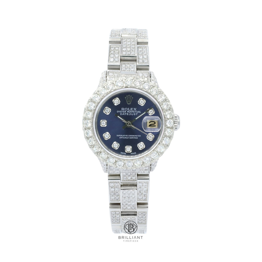 Rolex Datejust Oyster 26mm Stainless Steel Blue Diamond Dial 8ct