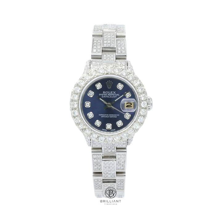 Rolex Datejust Oyster 26mm Stainless Steel Blue Diamond Dial 8ct