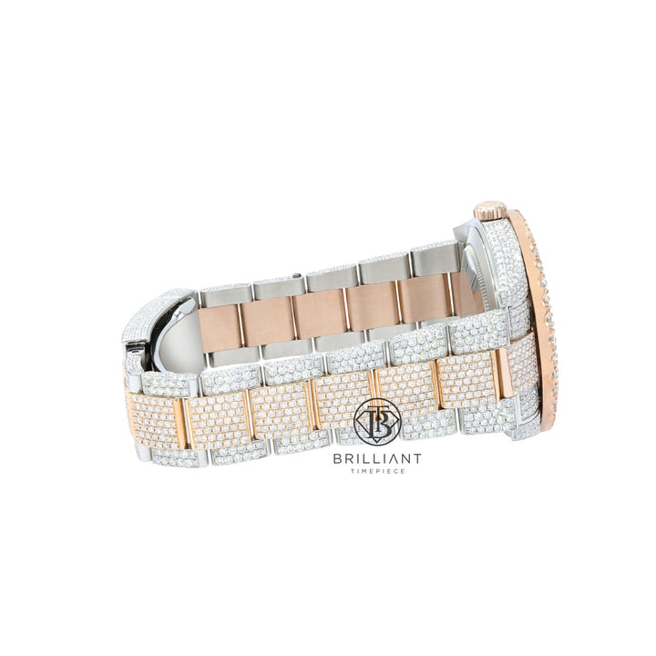 Mens Rolex Datejust II 126333 Two Tone 18K/ Steel 41MM Full Diamond Watch 25.5Ct
