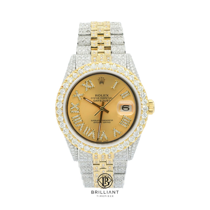 Rolex Datejust 36mm Two Tone Gold/Steel Champagne Diamond Dial 13.00ct