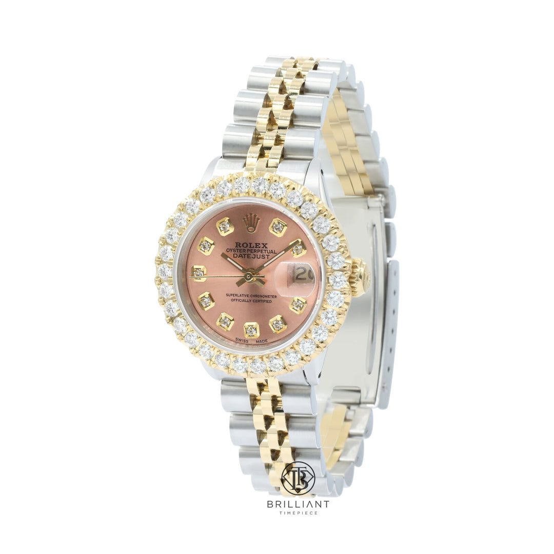 Rolex Datejust 26mm Two Tone Gold/Steel Salmon Diamond Dial 1.50ct