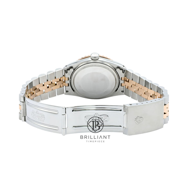 Rolex Datejust 36mm Two Tone Rose Gold/Steel Black Diamond Dial 3.25ct