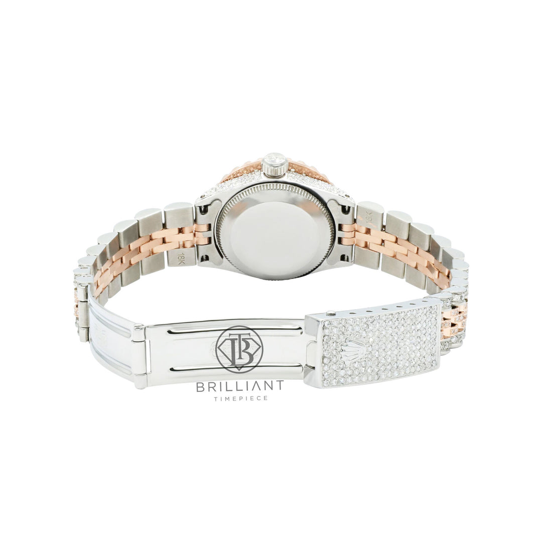 Rolex Datejust 26mm Two Tone Rose Gold/Steel Charcoal Diamond Dial 8ct