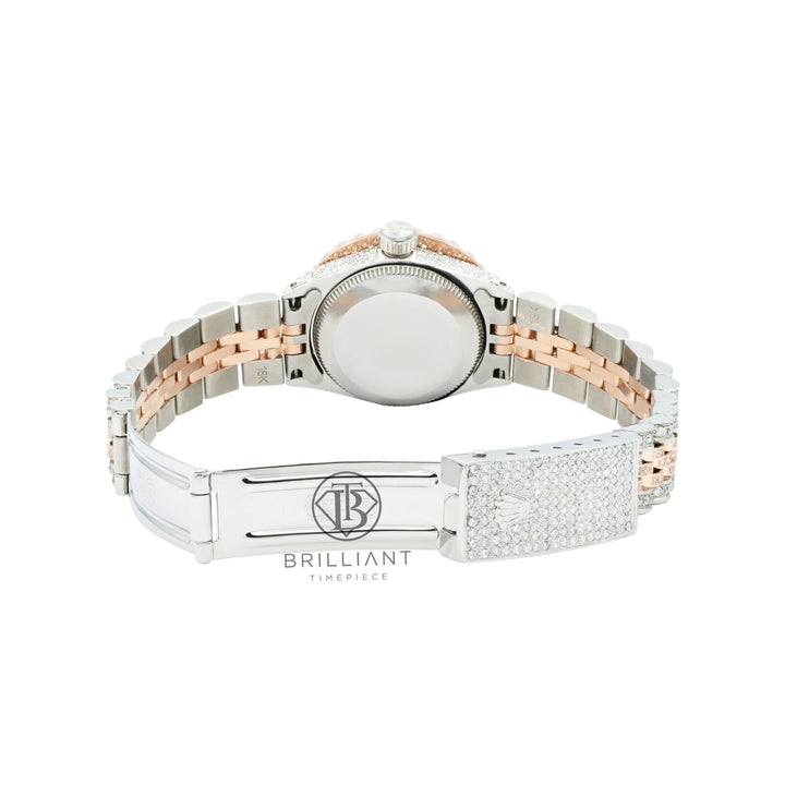 Rolex Datejust 26mm Two Tone Rose Gold/Steel Charcoal Diamond Dial 8ct