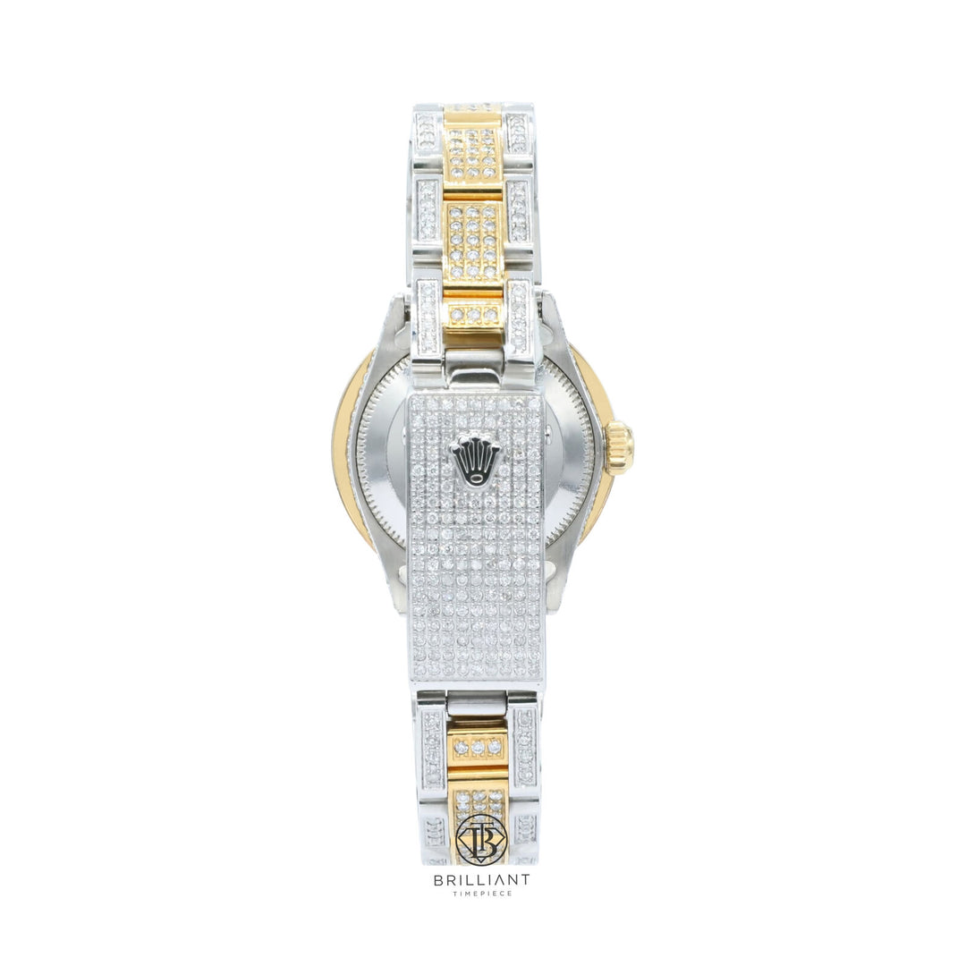 Rolex Datejust Oyster 26mm Two Tone Steel/Gold Pink Diamond Dial 8ct