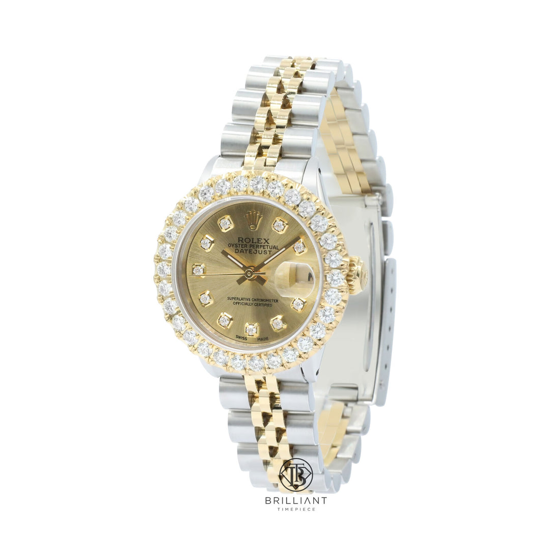 Rolex Datejust 26mm Two Tone Gold/Steel Champagne Diamond Dial 1.50ct