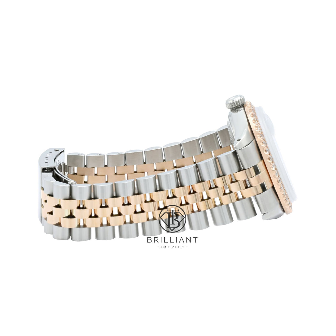 Rolex Datejust 36mm Two Tone Rose Gold/Steel Pave Diamond Dial 5.00ct