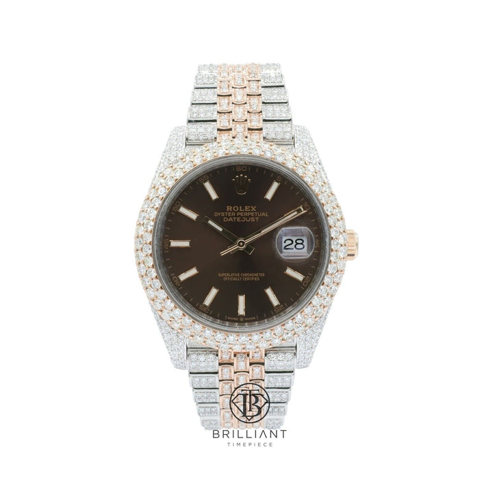 Mens Rolex Datejust II 126331 Two Tone 18K/ Steel 41MM Full Diamond Watch 25.5Ct