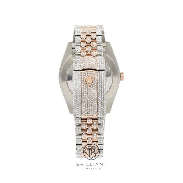 Mens Rolex Datejust II 126331 Two Tone 18K/ Steel 41MM Full Diamond Watch 25.5Ct