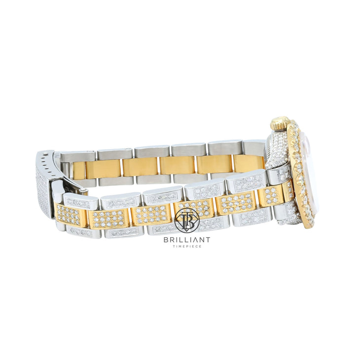Rolex Datejust Oyster 26mm Two Tone Steel/Gold Pink Diamond Dial 8ct