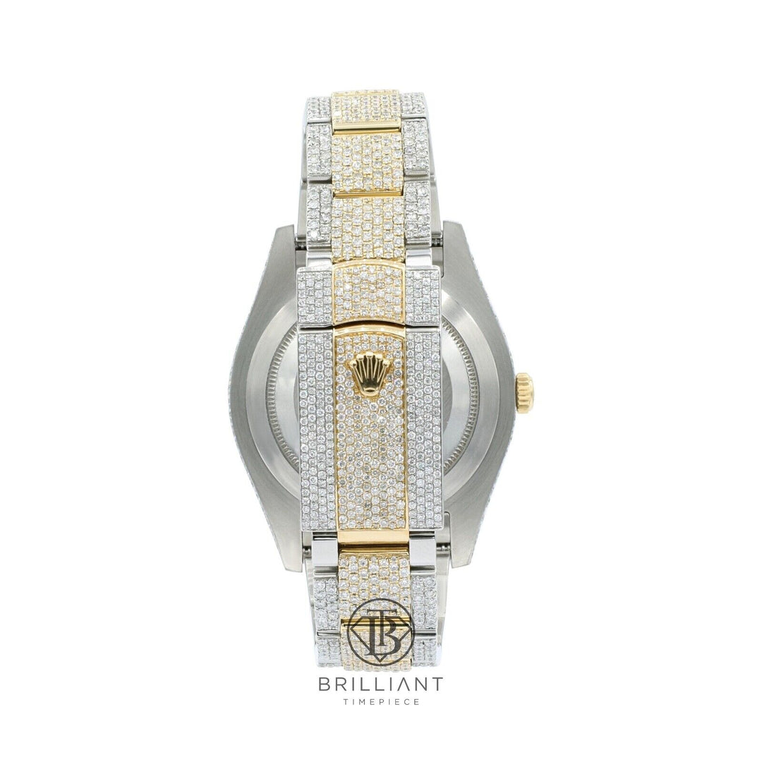 Mens Rolex Datejust II 126333 Two Tone 18K/ Steel 41MM Full Diamond Watch 25.5Ct