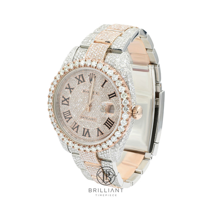 Mens Rolex Datejust II 126333 Two Tone 18K/ Steel 41MM Full Diamond Watch 25.5Ct