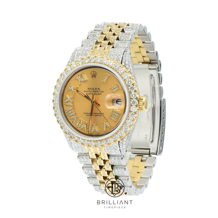 Rolex Datejust 36mm Two Tone Gold/Steel Champagne Diamond Dial 13.00ct