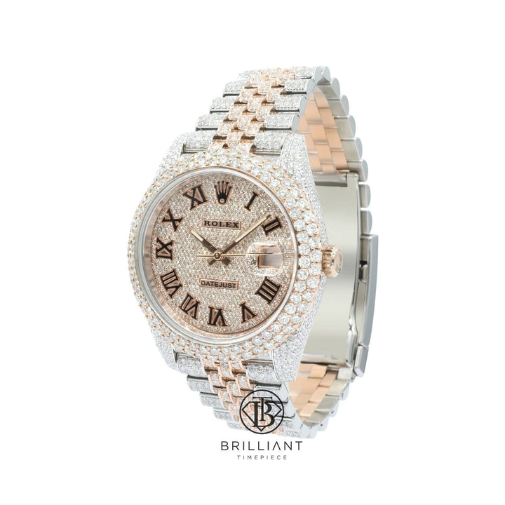 Mens Rolex Datejust II 126303 Two Tone 18K/ Steel 41MM Full Diamond Watch 25.5Ct
