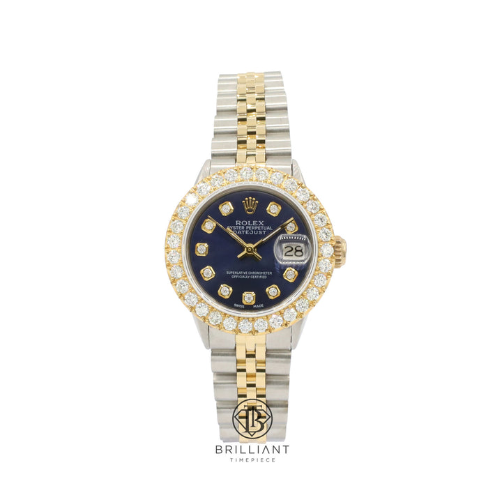 Rolex Datejust 26mm Two Tone Gold/Steel Blue Diamond Dial 1.50ct