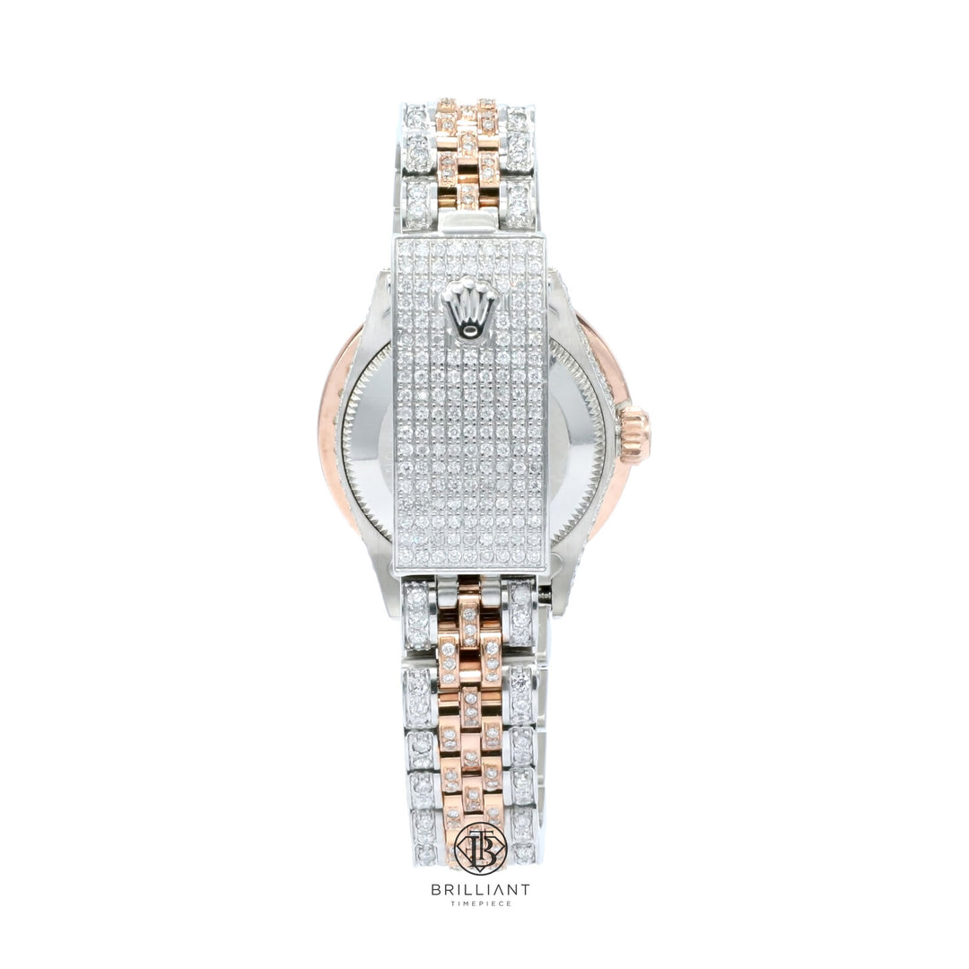 Rolex Datejust 26mm Two Tone Rose Gold/Steel Pink Diamond Dial 8ct