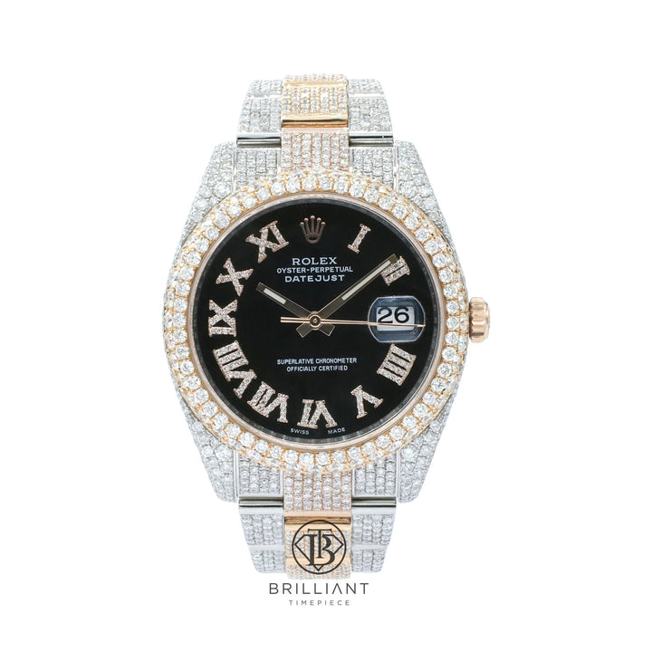 Mens Rolex Datejust II 126333 Two Tone 18K/ Steel 41MM Full Diamond Watch 25.5Ct