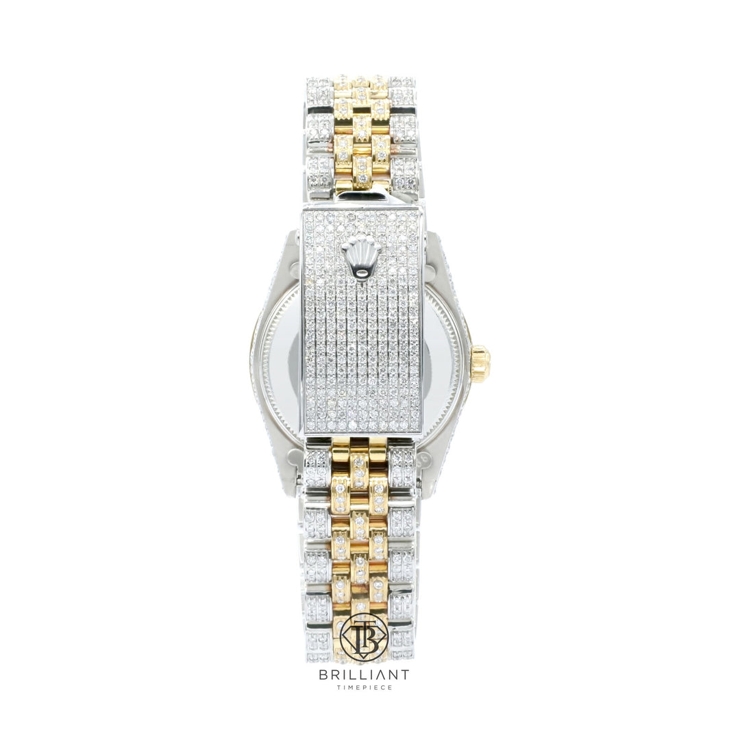 Rolex Datejust 31mm Two Tone Gold/Steel Sky Blue Diamond Dial 8.50ct