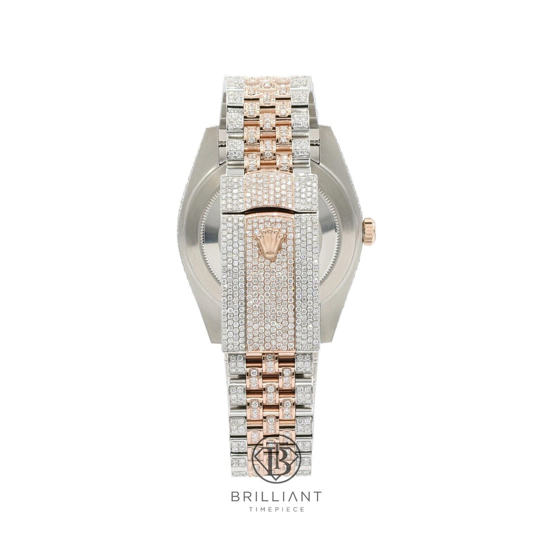 Mens Rolex Datejust II 126331 Two Tone 18K/ Steel 41MM Full Diamond Watch 25.5Ct