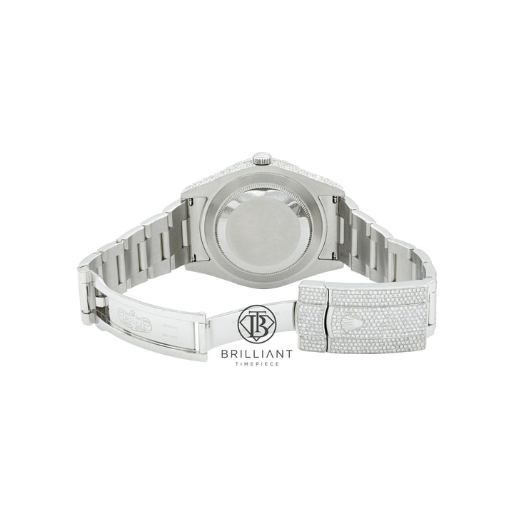 Mens Rolex Datejust II 126300 Stainless Steel 41MM Full Diamond Watch 25.5Ct