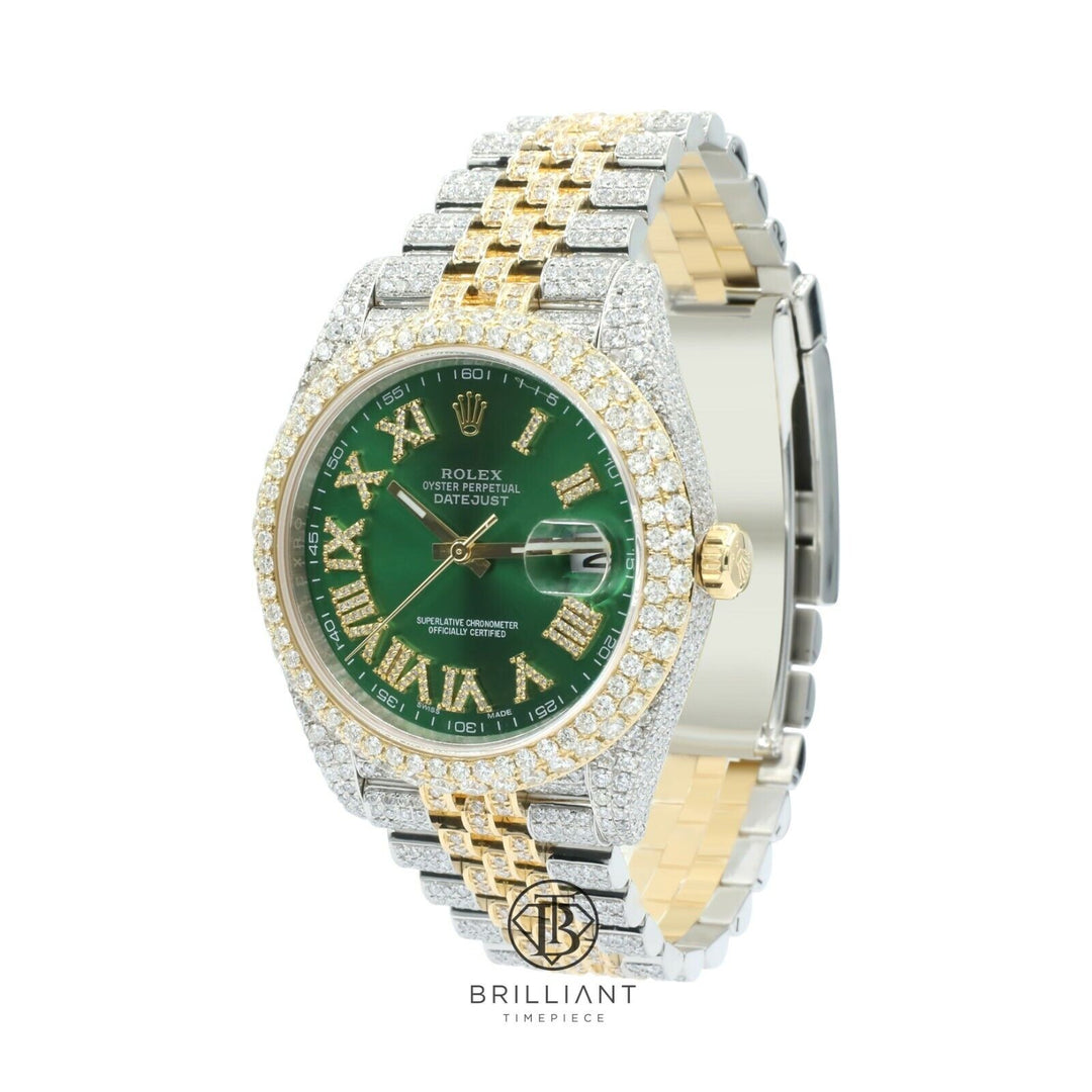 Mens Rolex Datejust II 126303 Two Tone 18K/ Steel 41MM Full Diamond Watch 25.5Ct