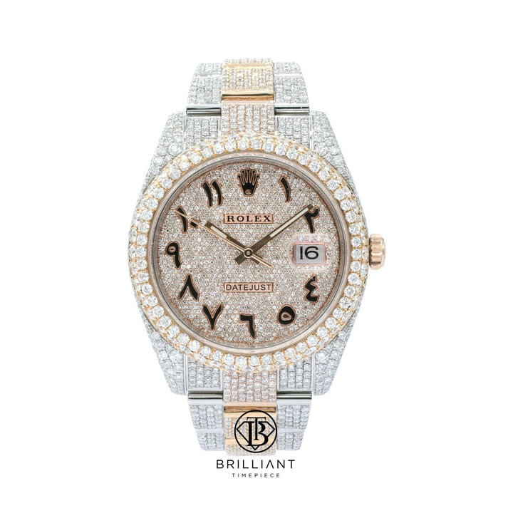 Mens Rolex Datejust II 126333 Two Tone 18K/ Steel 41MM Full Diamond Watch 25.5Ct