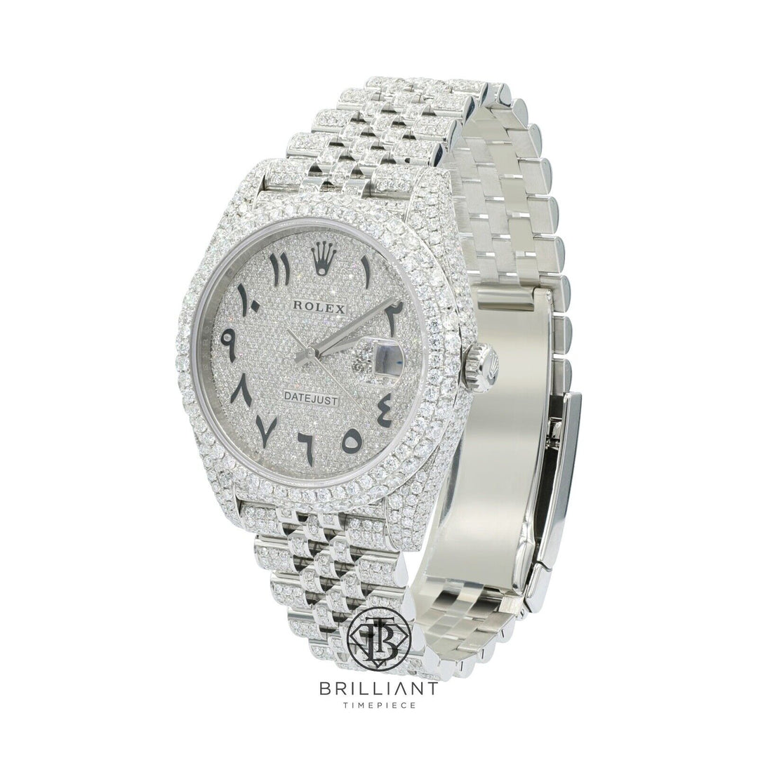 Mens Rolex Datejust II 126300 Stainless Steel 41MM Full Diamond Watch 25.5Ct