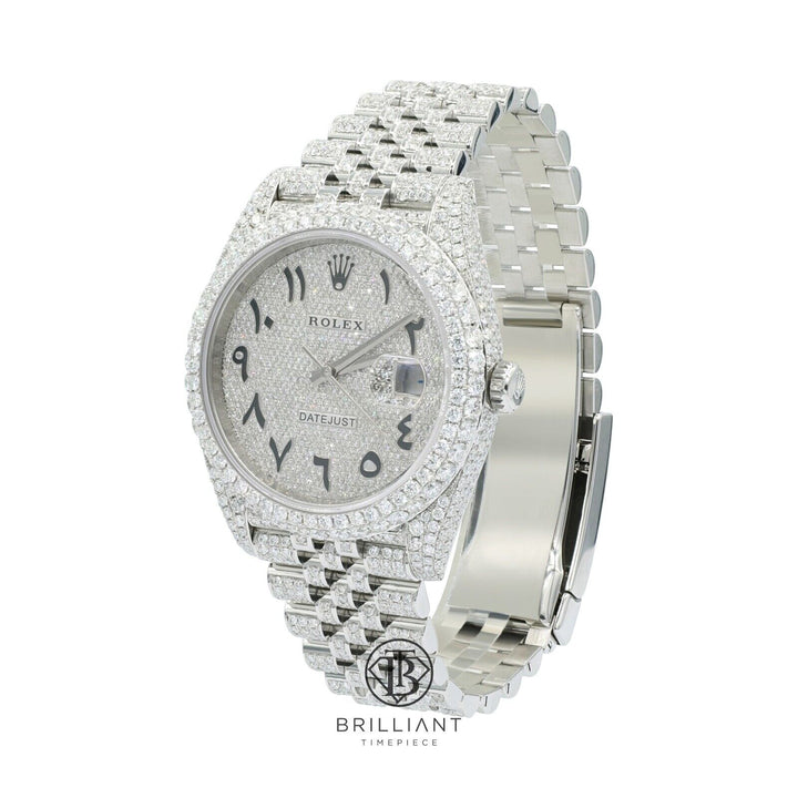 Mens Rolex Datejust II 126300 Stainless Steel 41MM Full Diamond Watch 25.5Ct
