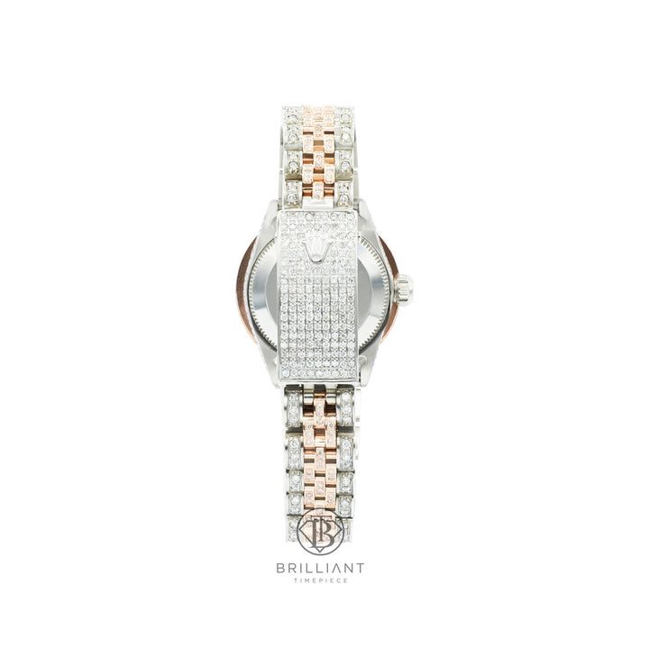 Rolex Datejust 26mm Two Tone Rose Gold/Steel Charcoal Diamond Dial 8ct