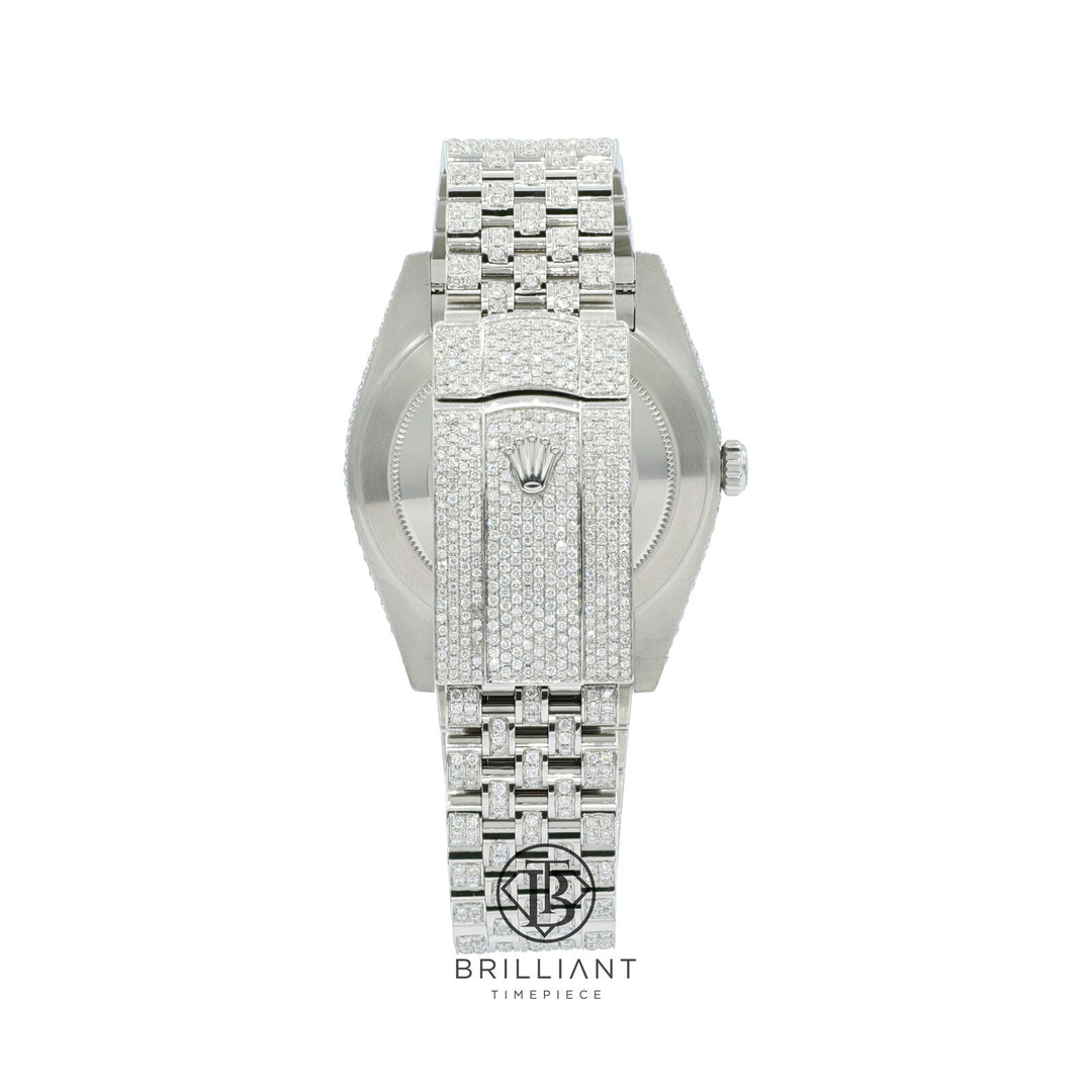 Mens Rolex Datejust II 126300 Stainless Steel 41MM Full Diamond Watch 25.5Ct