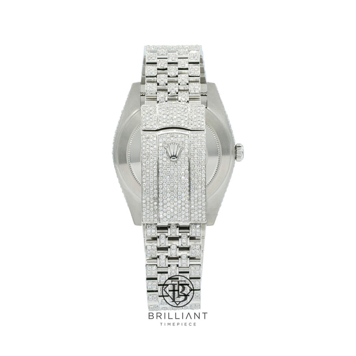 Mens Rolex Datejust II 126300 Stainless Steel 41MM Full Diamond Watch 25.5Ct