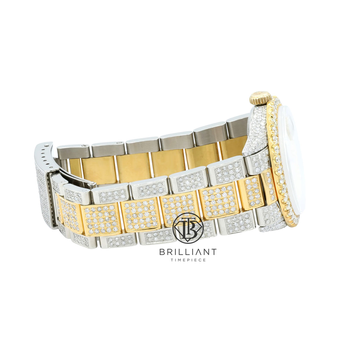 Rolex Datejust 36mm Oyster Two Tone Gold/Steel White MOP Diamond Dial 13.00ct
