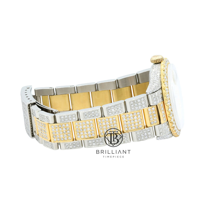 Rolex Datejust 36mm Oyster Two Tone Gold/Steel White MOP Diamond Dial 13.00ct
