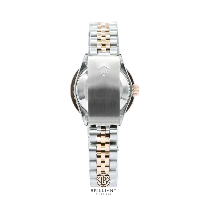 Rolex Datejust 26mm Two Tone Rose Gold/Steel Black MOP Diamond Dial 1.50ct
