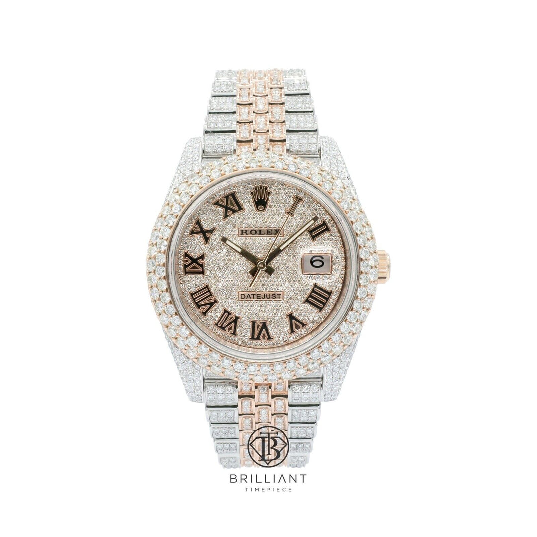 Mens Rolex Datejust II 126303 Two Tone 18K/ Steel 41MM Full Diamond Watch 25.5Ct