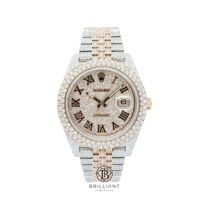 Mens Rolex Datejust II 126303 Two Tone 18K/ Steel 41MM Full Diamond Watch 25.5Ct