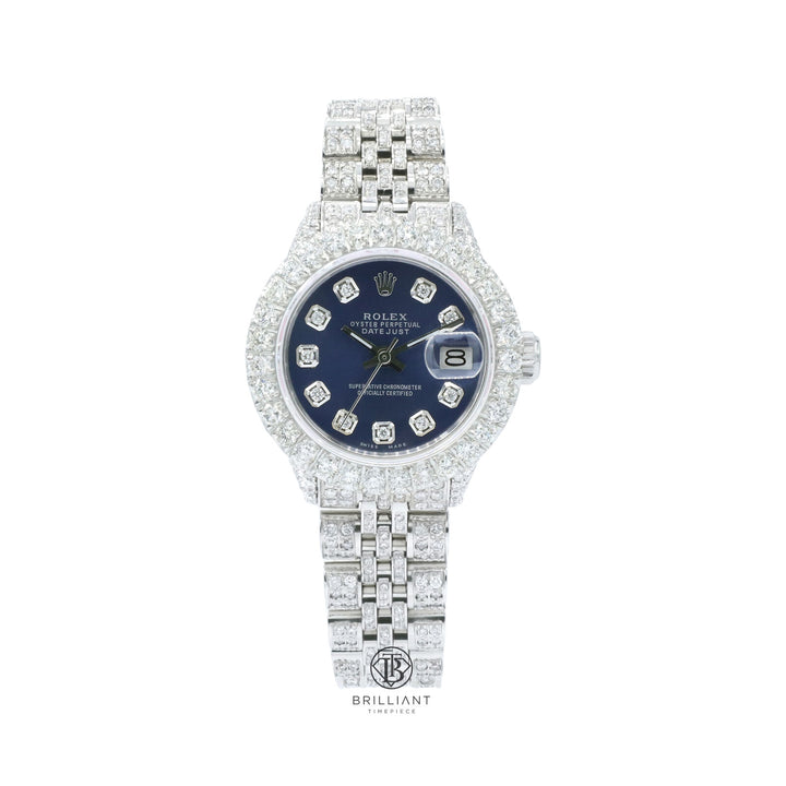 Rolex Datejust 26mm Stainless Steel Blue Diamond Dial 8ct