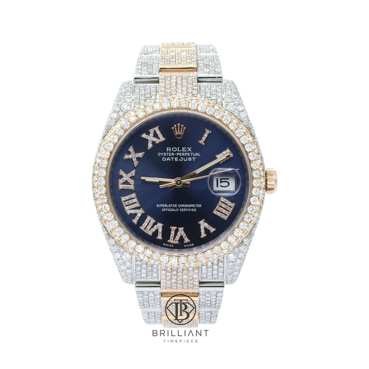 Mens Rolex Datejust II 126333 Two Tone 18K/ Steel 41MM Full Diamond Watch 25.5Ct