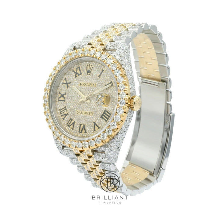 Mens Rolex Datejust II 126303 Two Tone 18K/ Steel 41MM Full Diamond Watch 25.5Ct
