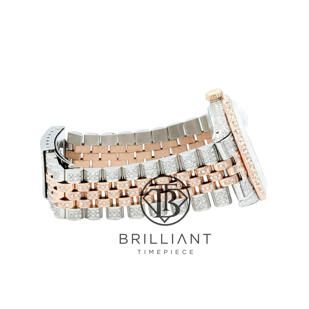Rolex Datejust 36mm Two Tone Rose Gold/Steel Blue Diamond Dial 13.00ct